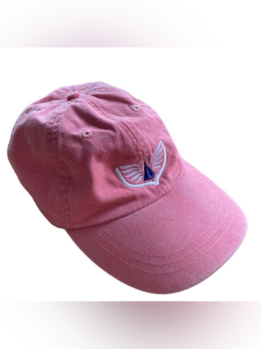 Adam’s Upscale Fashion Headwear Faded Pink Blue Sailboat & White Pheonix Cap Hat